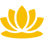 Golden lotus symbol, minimalist design.